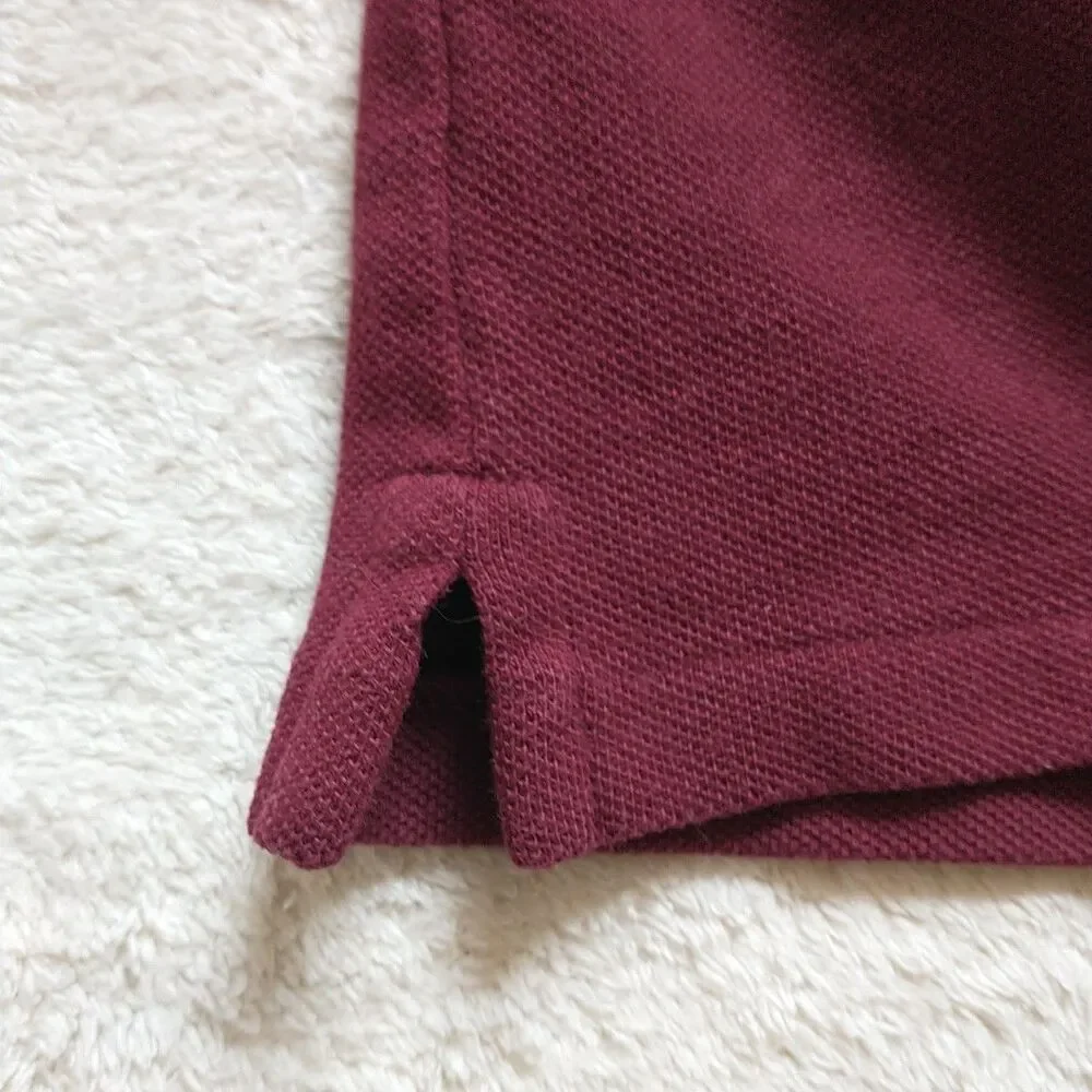 Ralph Lauren Polo Shirt Baby Boy 6M Red Burgundy Big Yellow Pony 3 Preppy